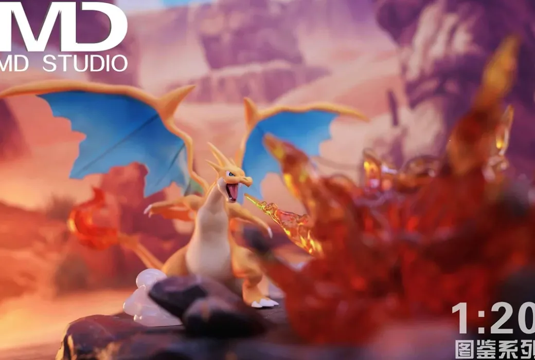 1/20 Scale World Zukan Mega Charizard Y - Pokemon Resin Statue - MD-Studio