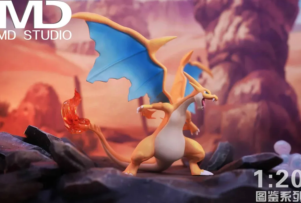 1/20 Scale World Zukan Mega Charizard Y - Pokemon Resin Statue - MD-Studio