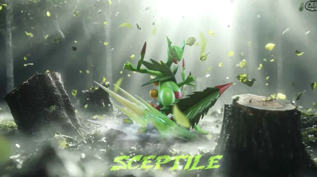 1/20 Scale World Zukan Mega Sceptile - Pokemon Resin Statue - Pokemon Studio