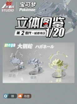 1/20 Scale World Zukan Mega Steelix - Pokemon Resin Statue - MH Studios