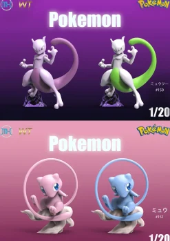 1/20 Scale World Zukan Mew & Mewtwo - Pokemon Resin Statue - MX Studios [In stock]