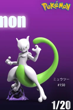 1/20 Scale World Zukan Mew & Mewtwo - Pokemon Resin Statue - MX Studios [In stock]