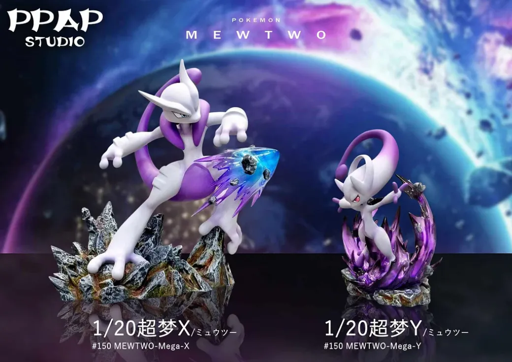 1/20 Scale World Zukan Mewtwo Mega X & Mega Y - Pokemon Resin Statue - PPAP Studios