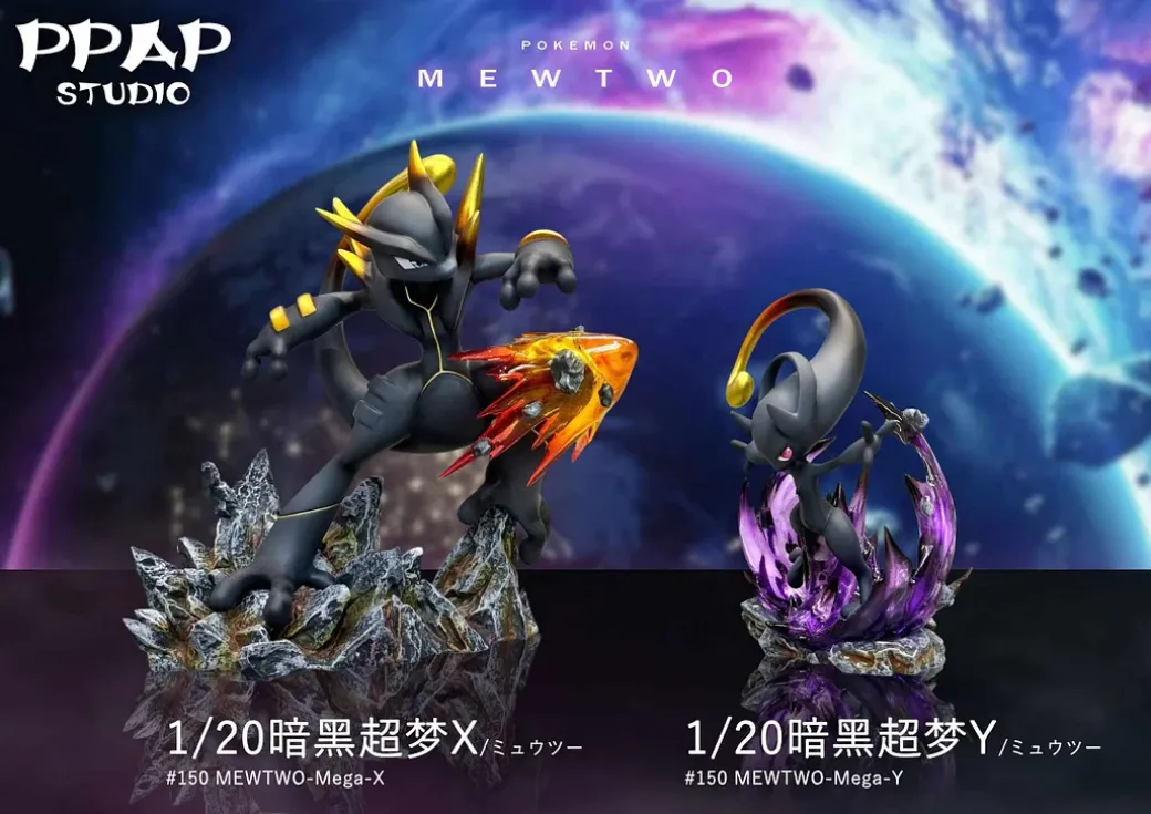 1/20 Scale World Zukan Mewtwo Mega X & Mega Y - Pokemon Resin Statue - PPAP Studios