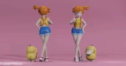 1/20 Scale World Zukan Misty, Staryu, Psyduck & Goldeen - Pokemon Statue - Trainer House Studios