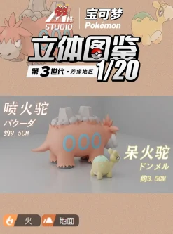 1/20 Scale World Zukan Numel & Camerupt - Pokemon Resin Statue - MH Studios
