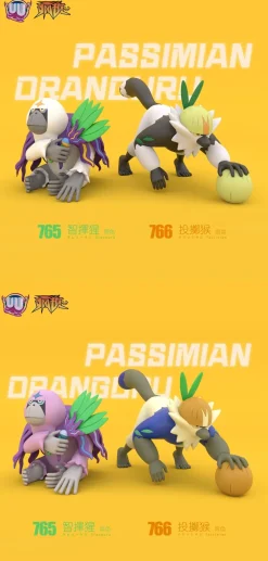 1/20 Scale World Zukan Oranguru & Passimian - Pokemon Statue - UU Studio