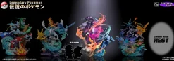 1/20 Scale World Zukan Palkia & Dialga Battle on Space-Time Tower with LED & Sound - Pokemon Resin Statue - Crescent-Studios