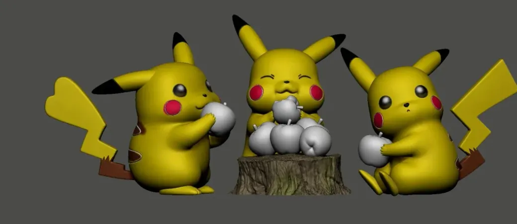 1/20 Scale World Zukan Pikachu Set - Pokemon Statue - YueZhiShi Studio