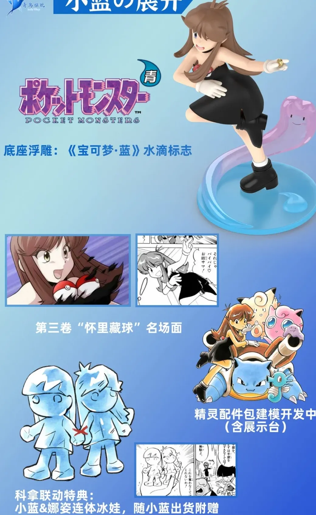 1/20 Scale World Zukan Pokémon Adventures's Characters Series 002 - Pokemon Resin Statue - QN Studios