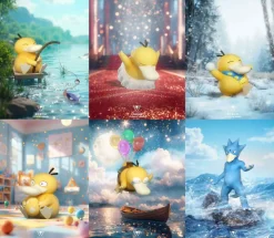 1/20 Scale World Zukan Psyduck & Golduck - Pokemon Statue - Wonder Studio