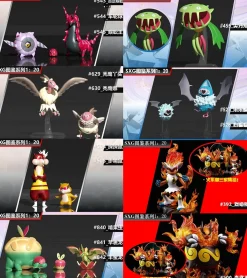 1/20 Scale World Zukan Scolipede Set & Mandibuzz Set &  Watchog Set & Flapple Set & Swoobat Set & Carnivine & Infernape & Emboar - Pokemon Statue - SXG Studios