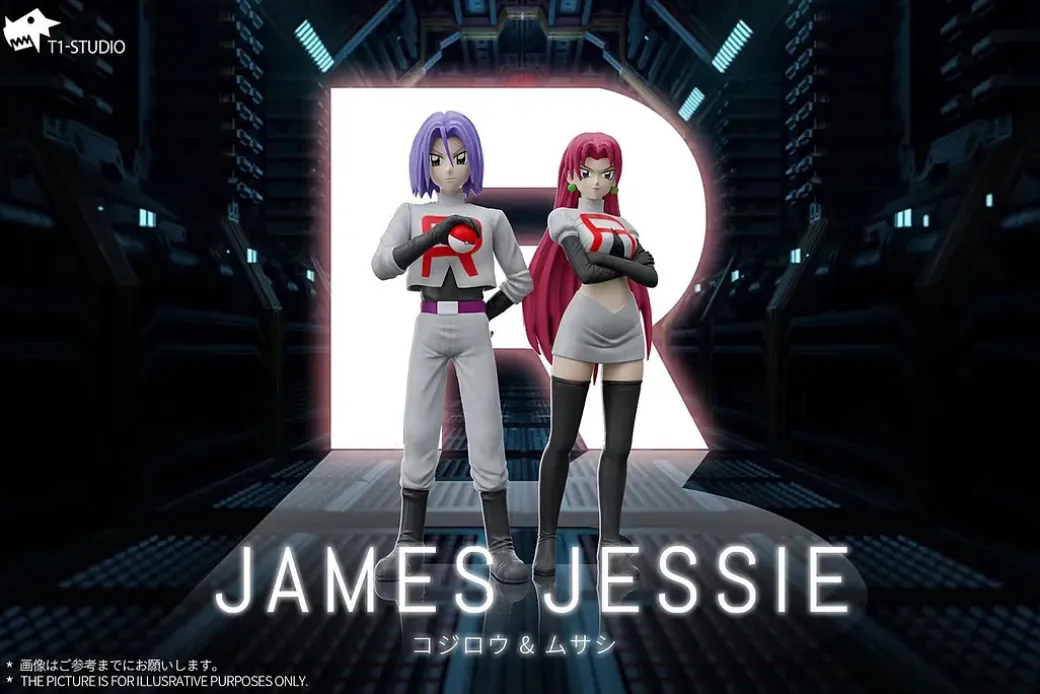 1/20 Scale World Zukan Team Rocket Jessie & James - Pokemon Resin Statue - T1 Studio