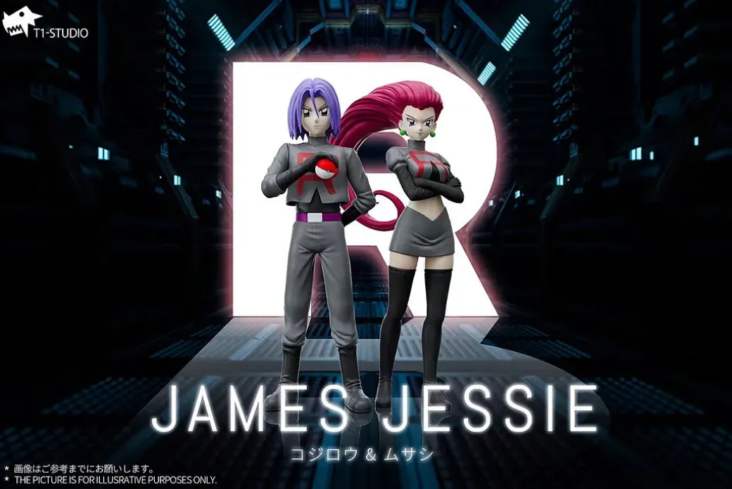 1/20 Scale World Zukan Team Rocket Jessie & James - Pokemon Resin Statue - T1 Studio