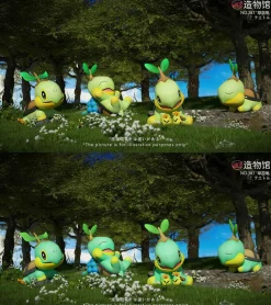 1/20 Scale World Zukan Turtwig Set - Pokemon Statue - ZaoWuGuan Studio