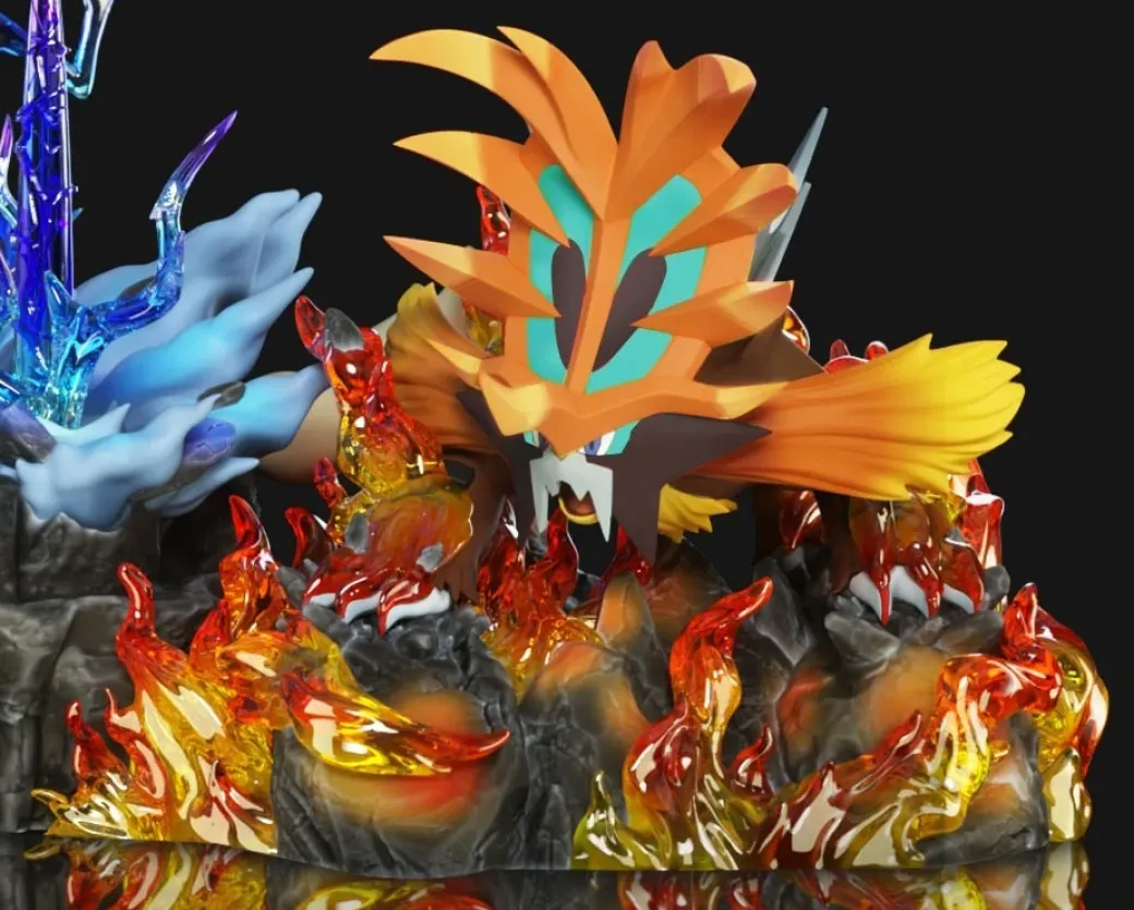 1/20 Scale World Zukan Walking Wake & Gouging Fire & Raging Bolt - Pokemon Resin Statue - Wonder Studio