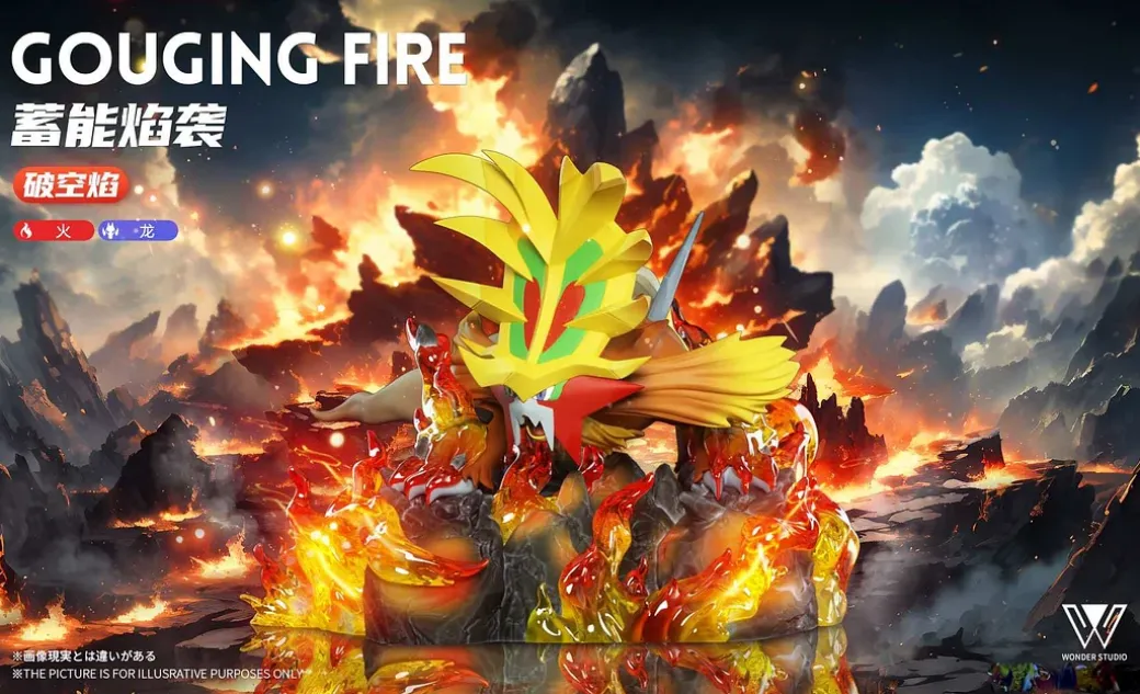 1/20 Scale World Zukan Walking Wake & Gouging Fire & Raging Bolt - Pokemon Resin Statue - Wonder Studio