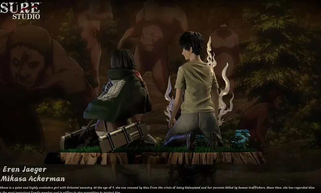 1/6 Scale Wrap Scarf 2.0 Eren Yeager & Mikasa Ackerman - Attack On Titan Resin Statue - Sure Studio