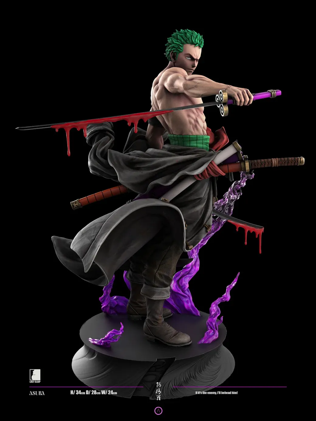 A & S & S+ Scale Roronoa Zoro with LED - ONE PIECE Resin Statue - LAST SLEEP Studios