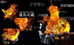 Agumon & Greymon with LED - Digimon Resin Statue - Idea Rocket Studios