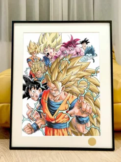 All Forms of Son Goku Decorative Painting - Dragon Ball - Xingkong Studio