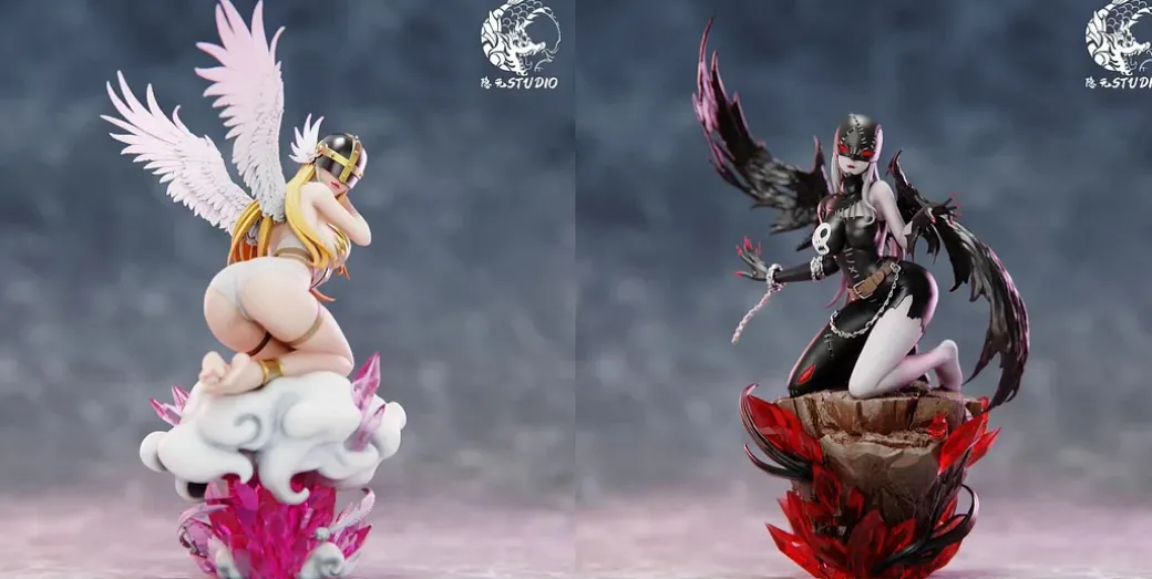 Angewomon & Lady Devimon - Digimon Resin Statue - YinYuan Studios