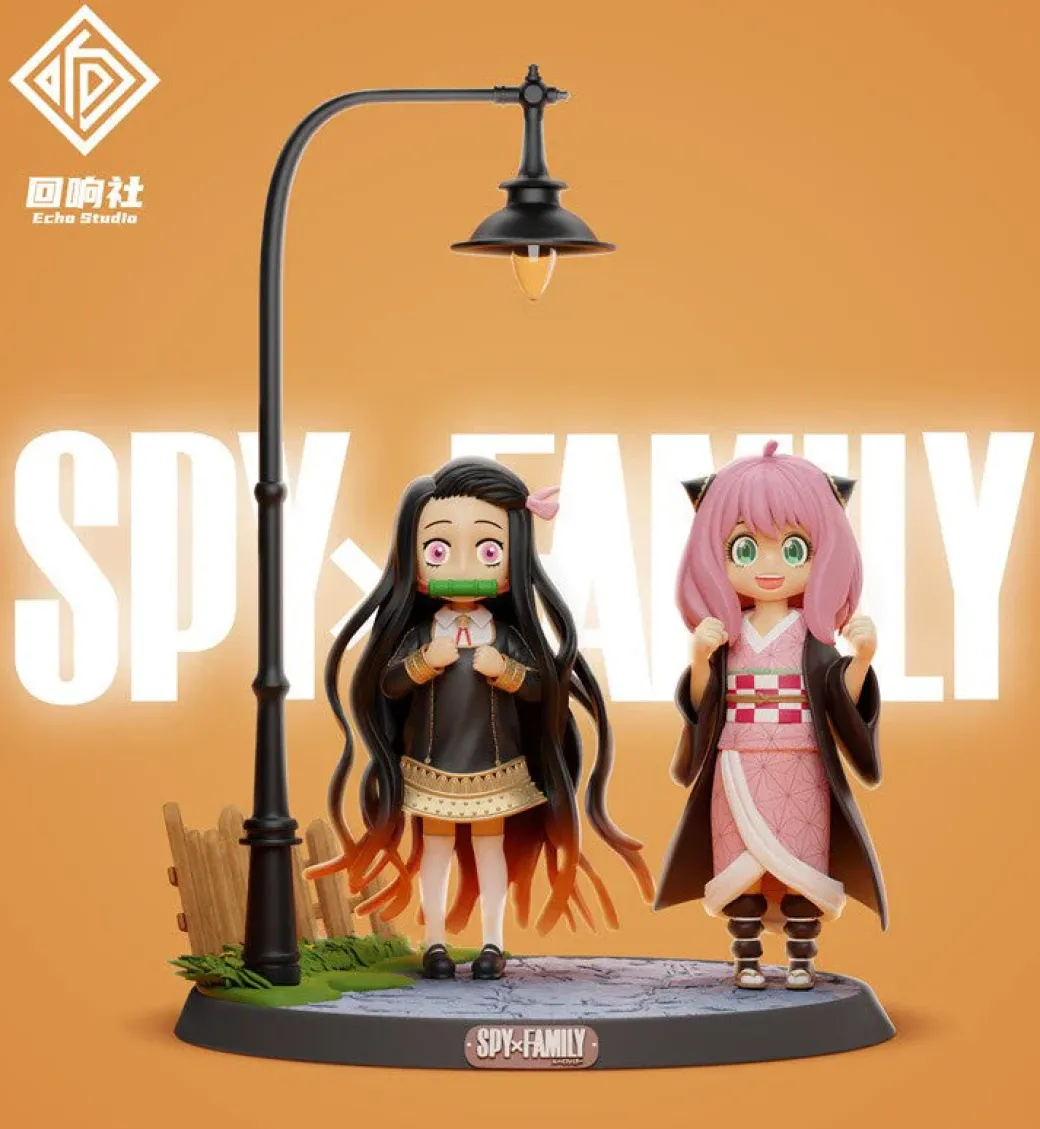 Anya Forger & Nezuko Kamado - SPY X FAMILY Demon Slayer: Kimetsu no Yaiba Resin Statue - Echo Studio