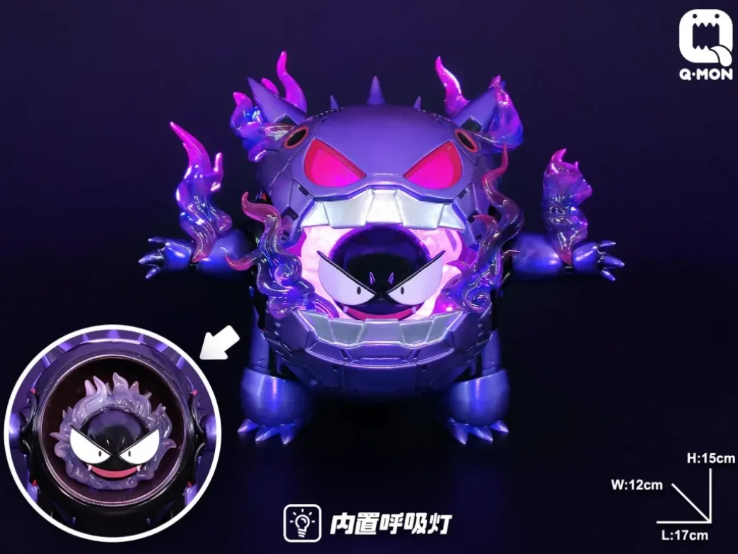 Armored Gengar with LED - Pokemon Resin Statue - Q-MON Studio