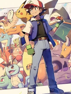 Ash Ketchum & Pokemons Decorative Painting - Pokemon - Xingkong Studio