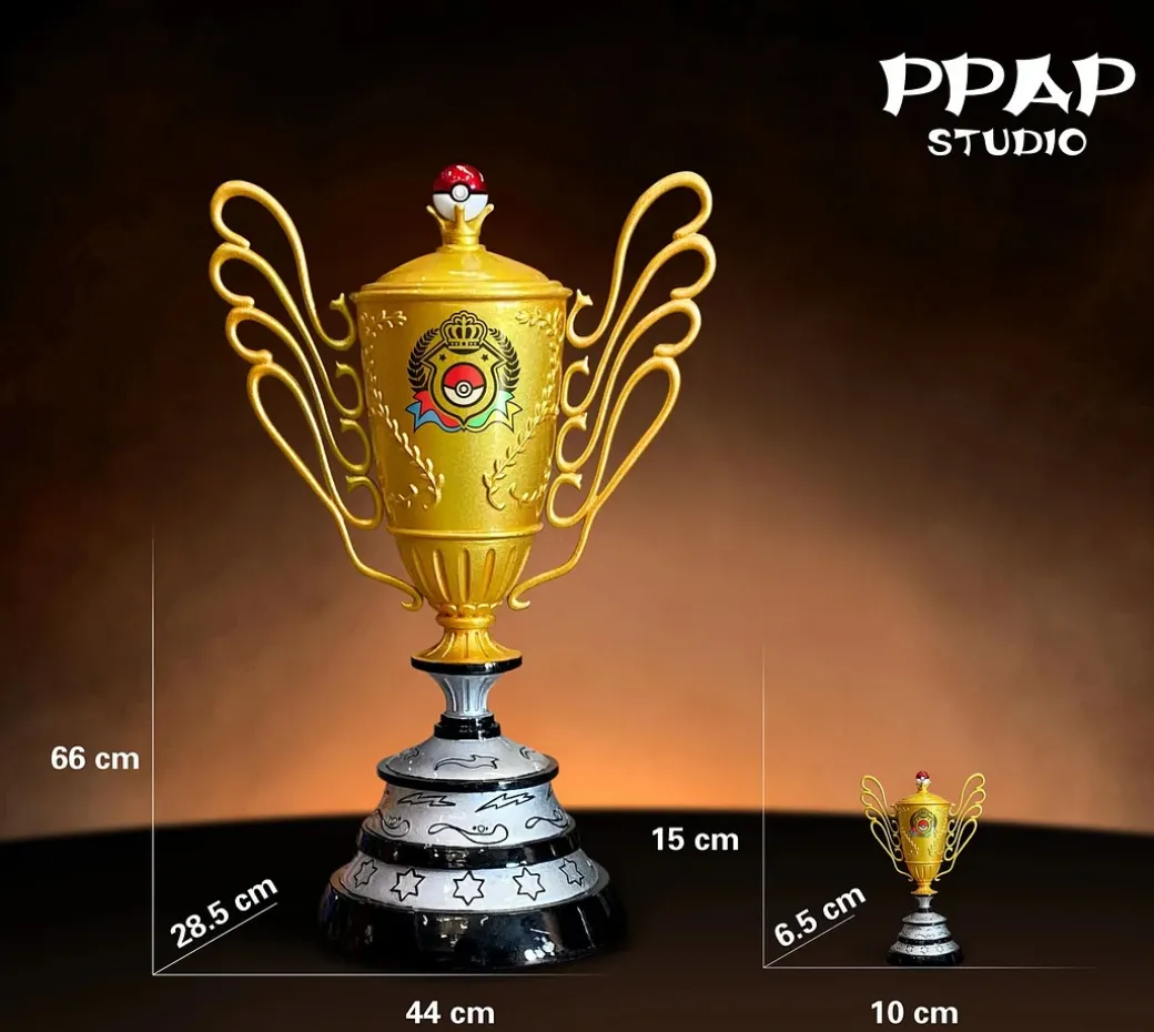 Ash Ketchum's Pokemon World Champion Trophy - Pokemon Resin Statue - PPAP Studios