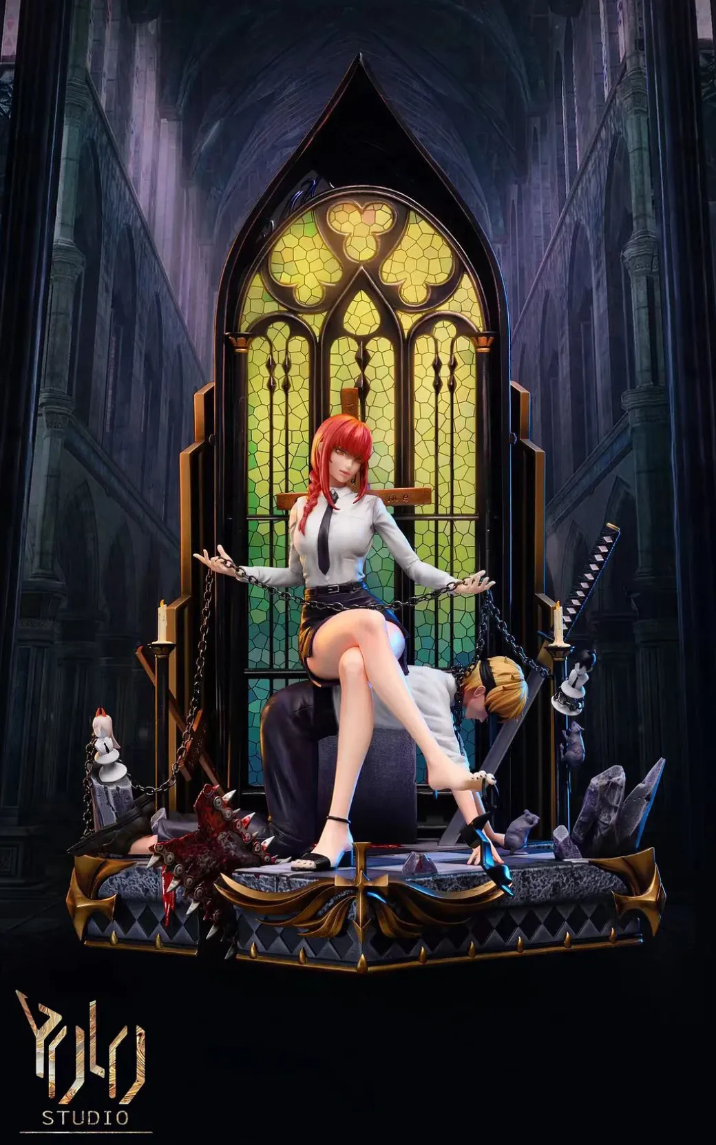 Bad Woman Series 02 Makima with LED - Chainsaw Man Resin Statue - YOLO Studios