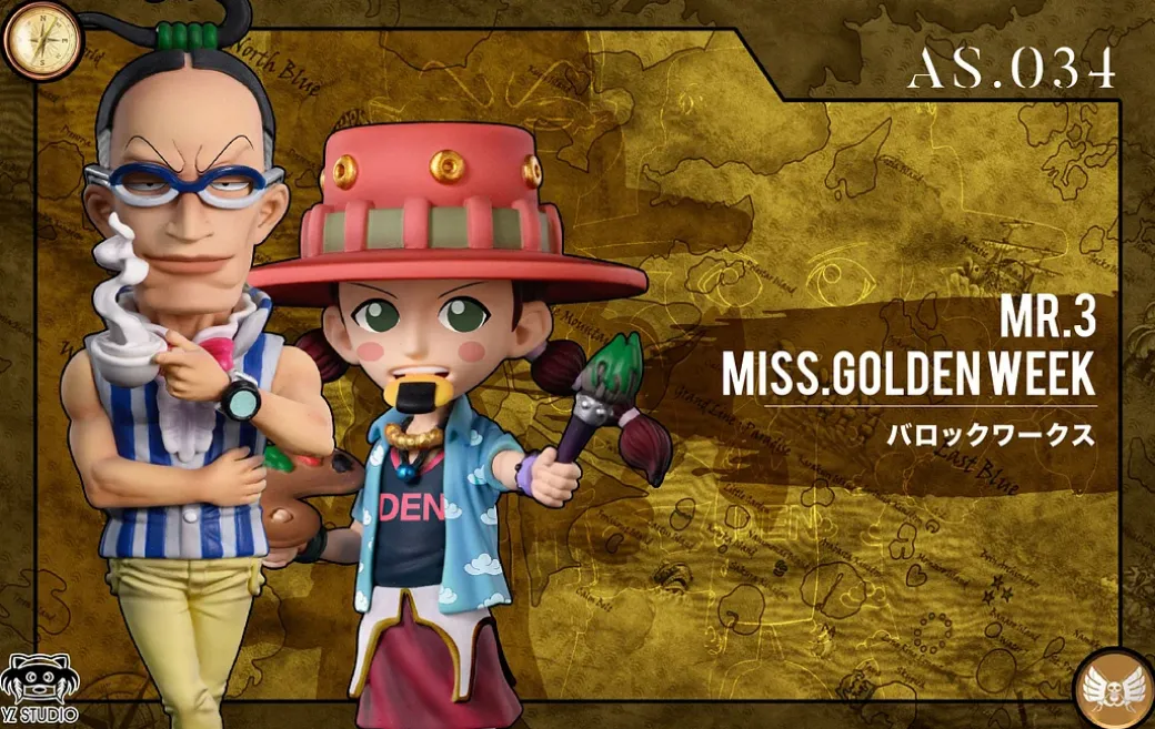 Baroque Works Mr. 3 Galdino & Miss Goldenweek Marianne - ONE PIECE Statue - YZ Studios