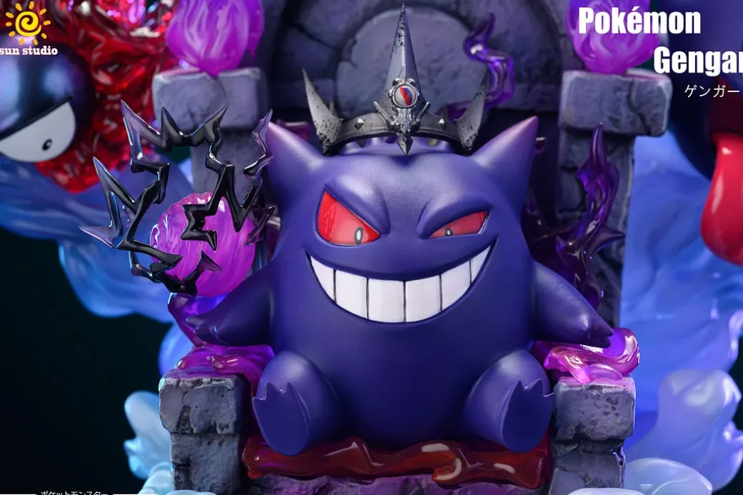 Big & 1/20 Scale World Zukan Throne Gengar Family - Pokemon Statue - sun Studio