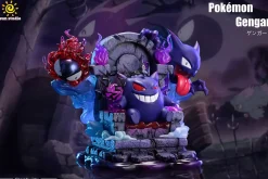 Big & 1/20 Scale World Zukan Throne Gengar Family - Pokemon Statue - sun Studio