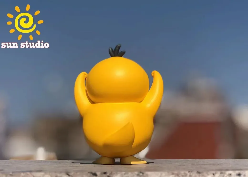 Big & Small Scale Cheering Psyduck - Pokemon Resin Statue - sun Studio