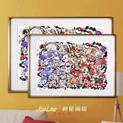 Big & Small Size Inkjet Style Decorative Painting Starter Pokemon of Ninth Generation - Pokemon Decorative Painting - Mystical Art Studios