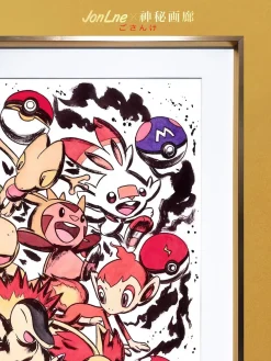 Big & Small Size Inkjet Style Decorative Painting Starter Pokemon of Ninth Generation - Pokemon Decorative Painting - Mystical Art Studios