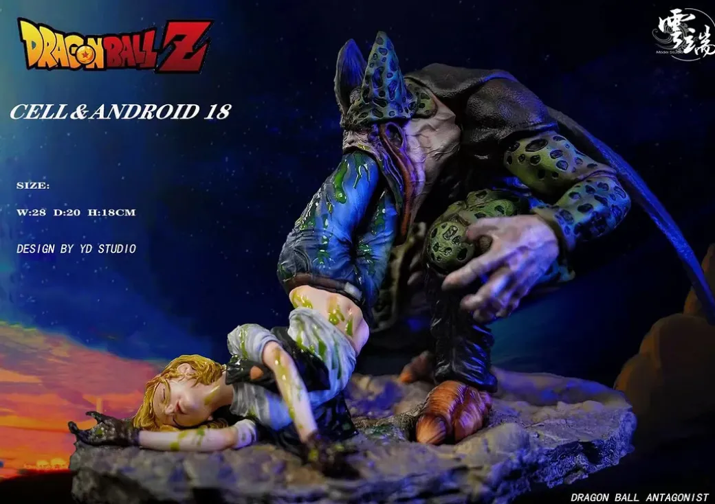 Cell & Android 18 - Dragon Ball Resin Statue - Model Studio