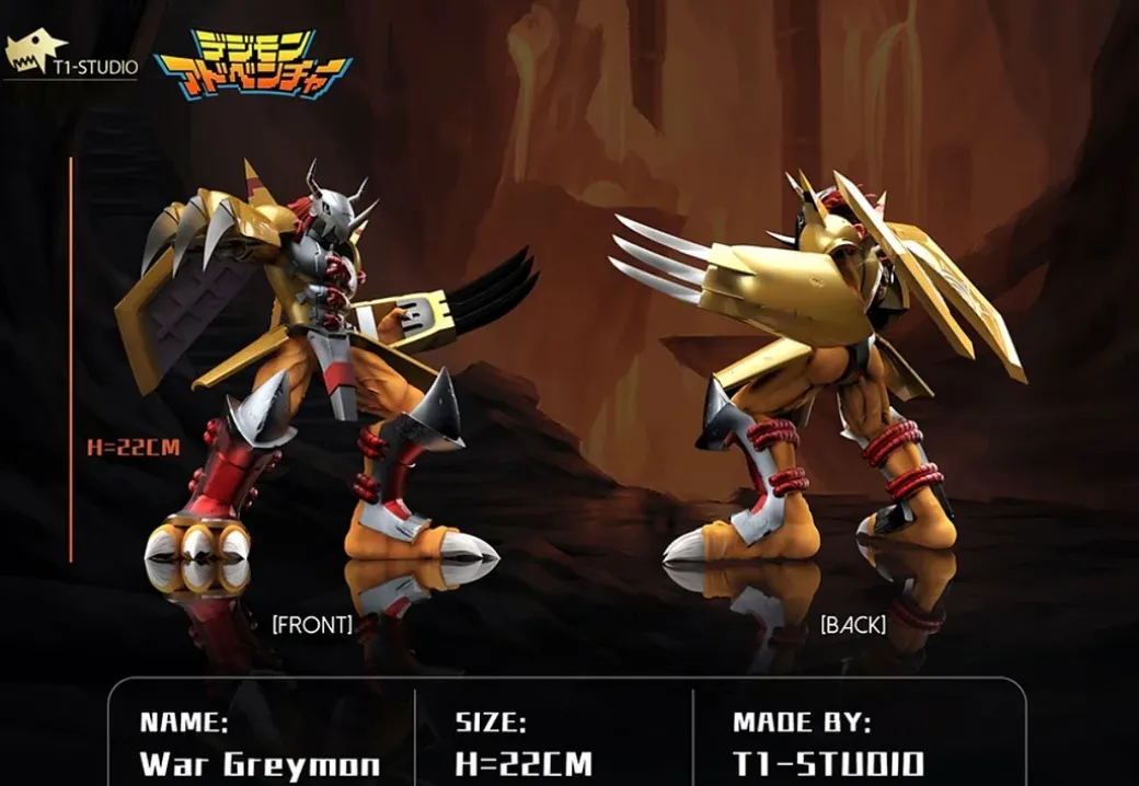 Champion Ver. WarGreymon & Black WarGreymon - Digimon Resin Statue - T1 Studio