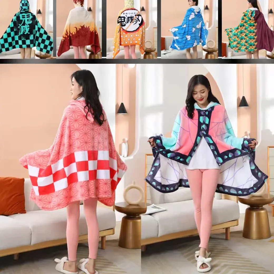 Characters of Demon Slayer Pullover Shawl Blanket - Free Shipping - Demon Slayer: Kimetsu no Yaiba