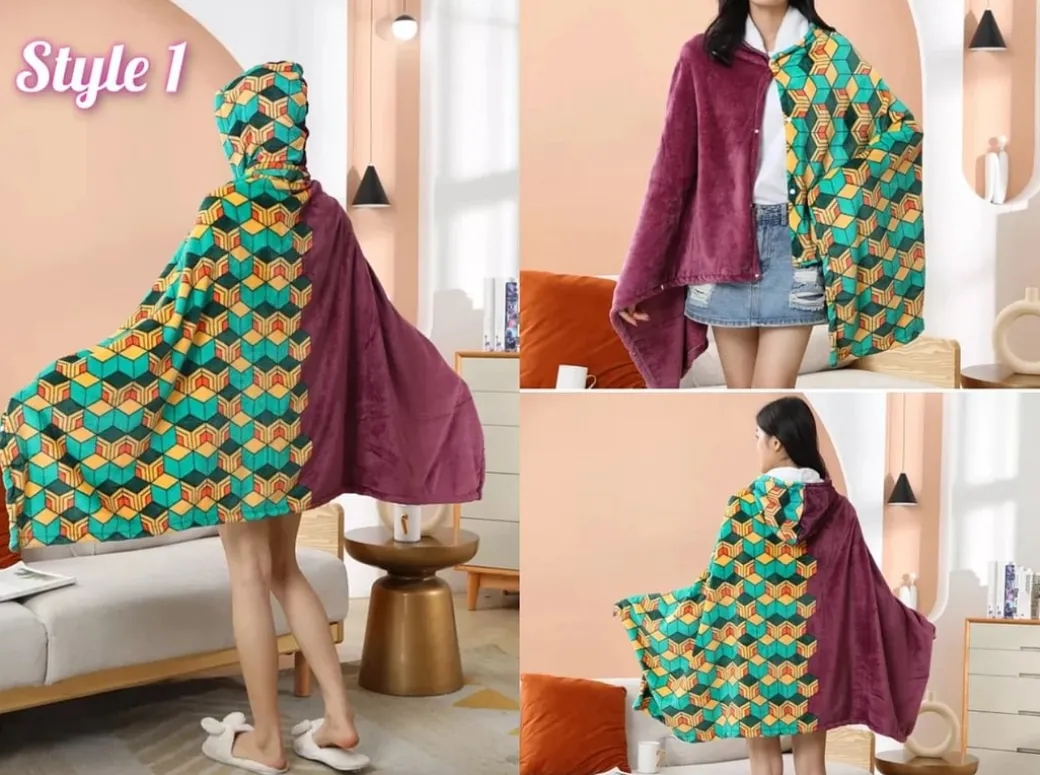 Characters of Demon Slayer Pullover Shawl Blanket - Free Shipping - Demon Slayer: Kimetsu no Yaiba