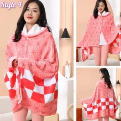 Characters of Demon Slayer Pullover Shawl Blanket - Free Shipping - Demon Slayer: Kimetsu no Yaiba