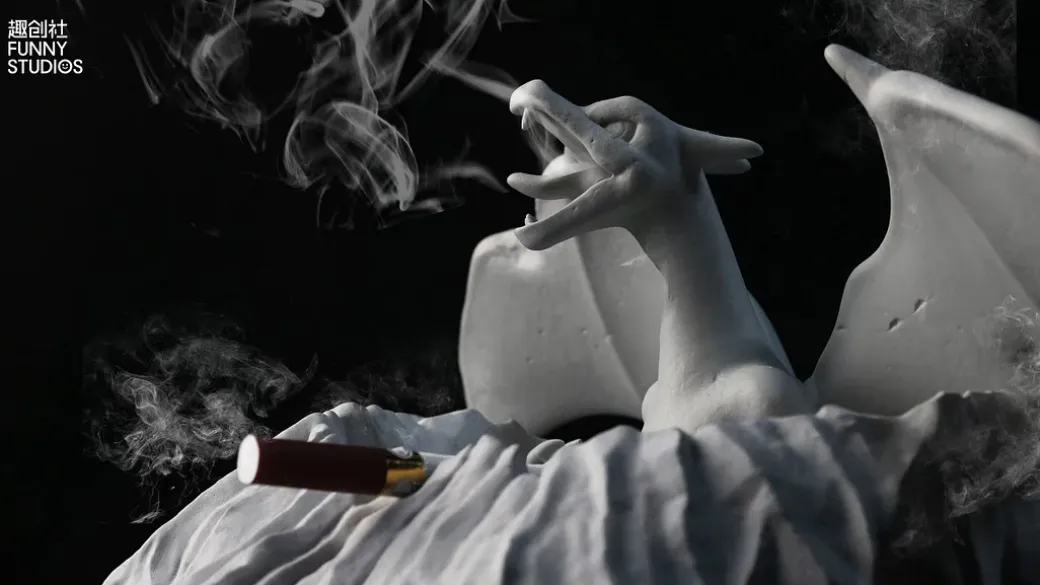 Charizard & Charicific Valley Vestige Ashtray - Pokemon Statue - Funny Studios