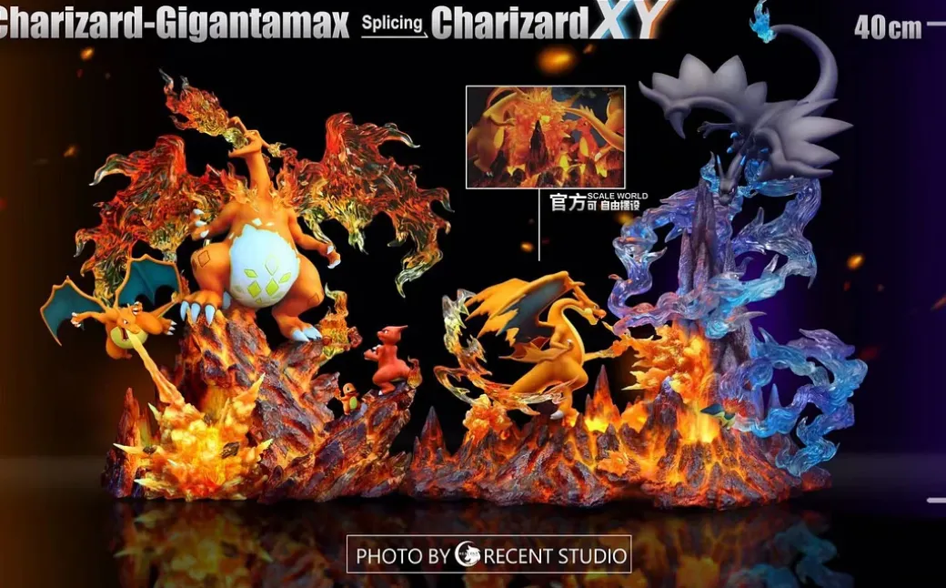Charizard X & Y with LED - Pokemon Resin Statue - Crescent-Studios