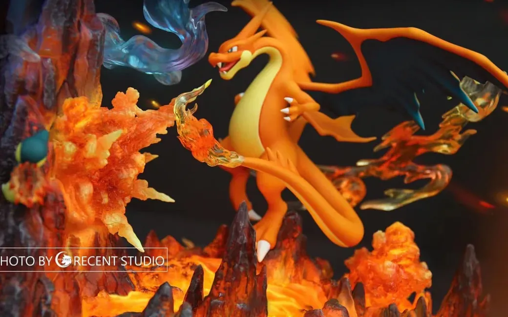 Charizard X & Y with LED - Pokemon Resin Statue - Crescent-Studios