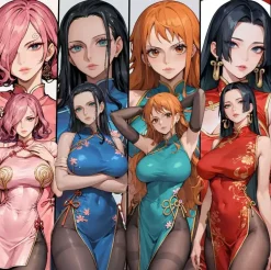 Cheongsam Ver. Female Characters Decorative Painting - ONE PIECE - H-TWO Studio