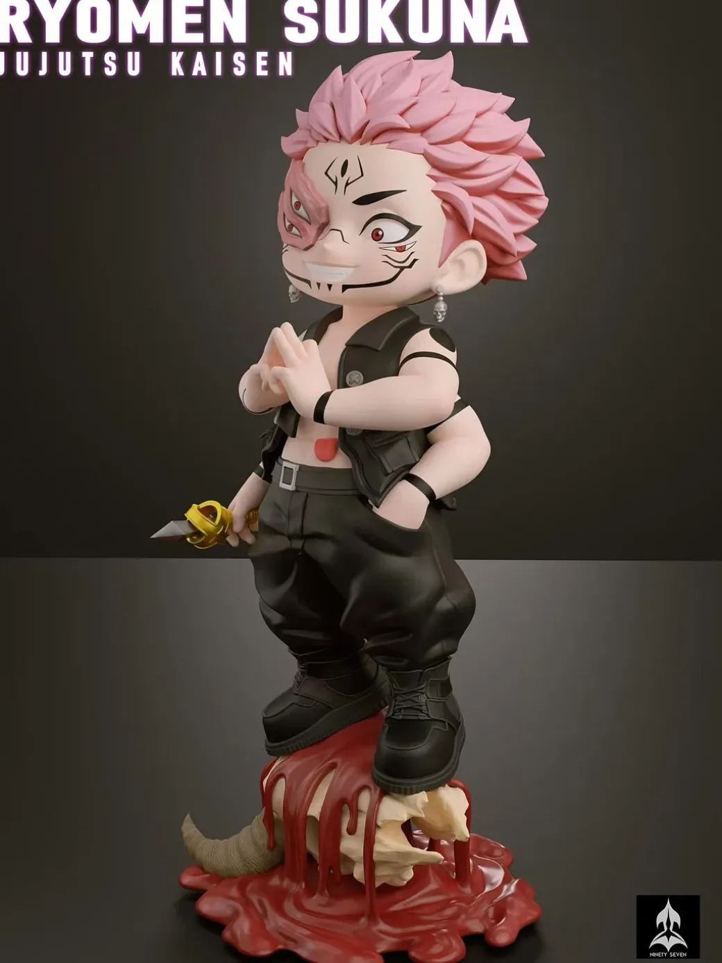 Chibi Ver. 002 Satoru Gojo & Ryomen Sukuna - Jujutsu Kaisen Resin Statue - NINETY SEVEN Studio