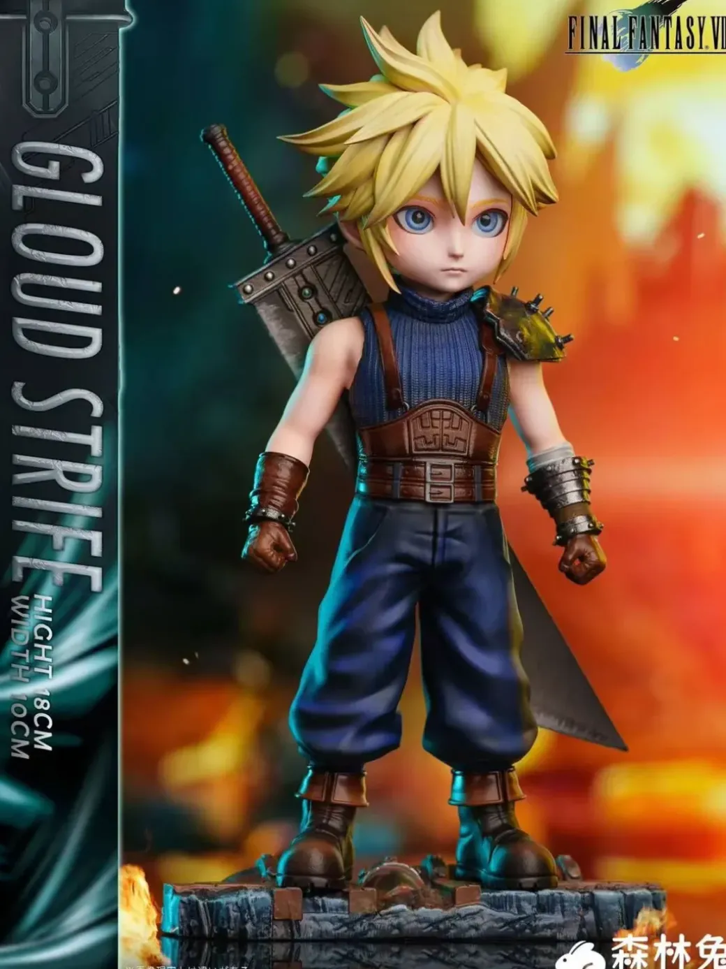 Chibi Ver. Cloud Strife - (FF7) Final Fantasy VII Statue - SenLinTu Studio