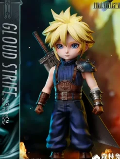 Chibi Ver. Cloud Strife - (FF7) Final Fantasy VII Statue - SenLinTu Studio