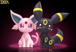 Chibi Ver. Espeon & Umbreon - Pokemon Resin Statue - DBK Studios